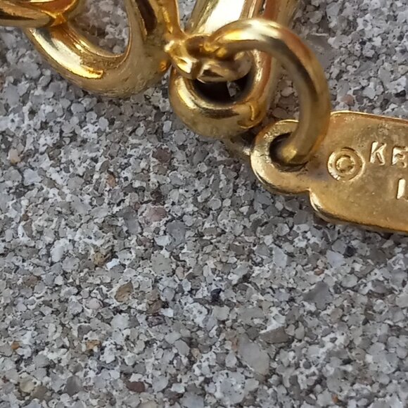 "KENNETH LANE" Black and Gold Choker Collar Necklace Enameled Infinity Knot - Picture 9 of 16